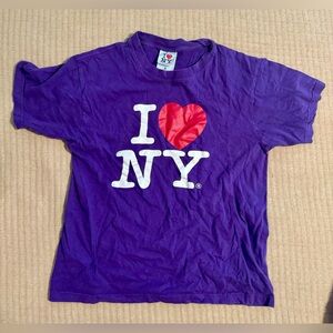 I Love New York Women’s Purple Tshirt. Small. 100% Cotton. Used